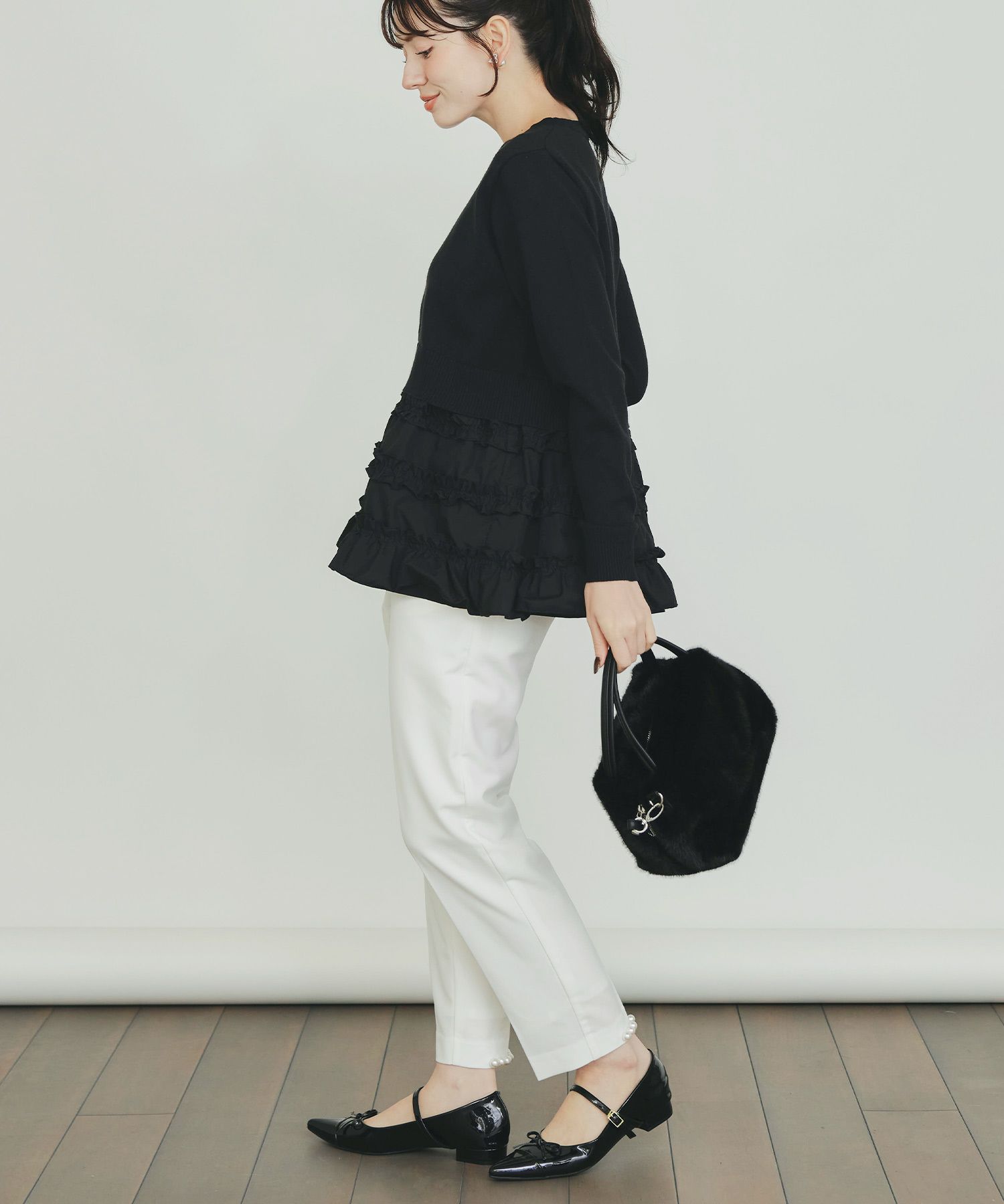 model：H155　着用サイズ：M　ブラック