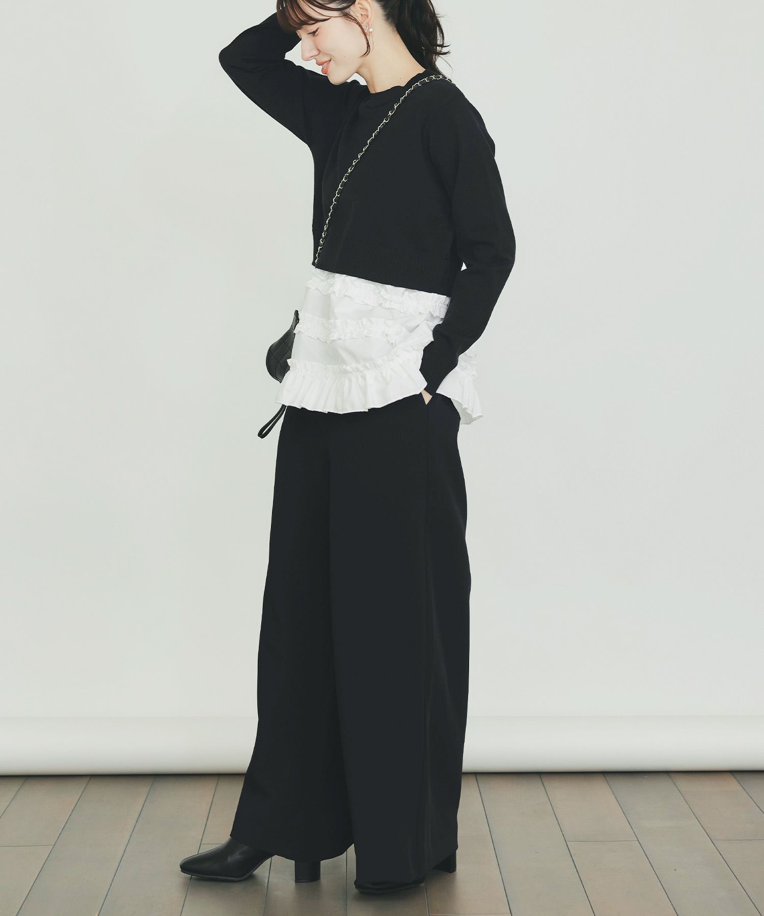 model：H155　着用サイズ：M　ブラック系その他