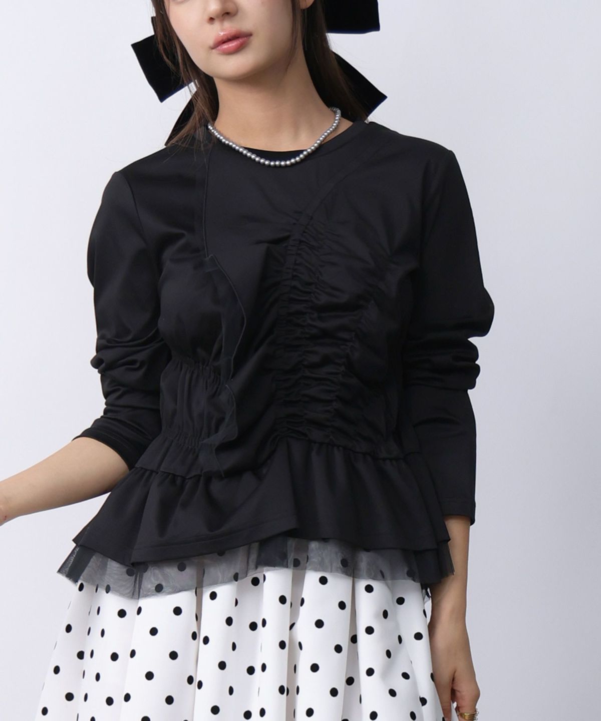 model：H160　着用サイズ：M　ブラック