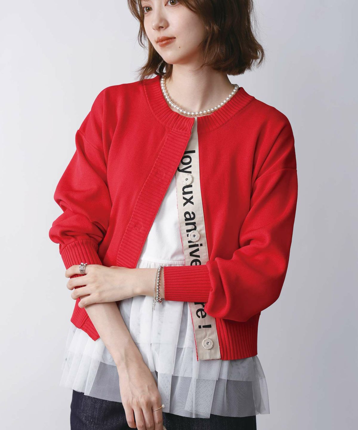 model：H171　着用サイズ：M　レッド