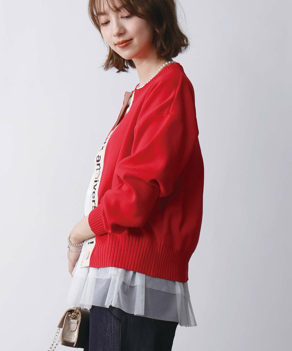 model：H171　着用サイズ：M　レッド