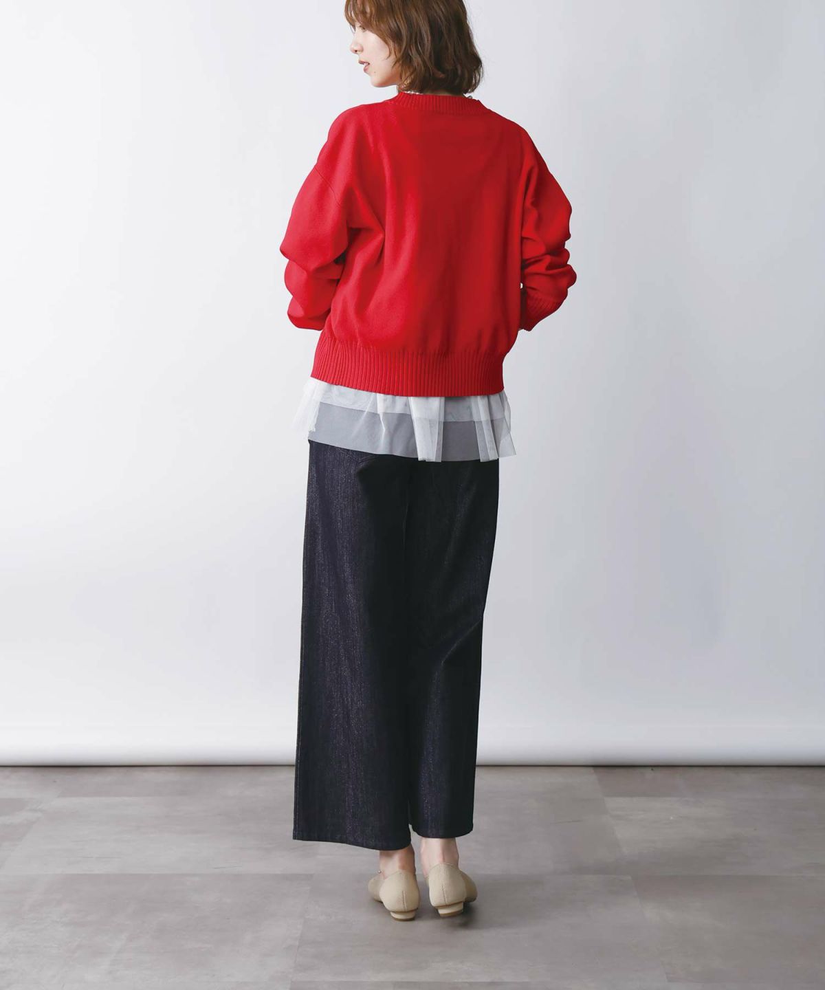 model：H171　着用サイズ：M　レッド