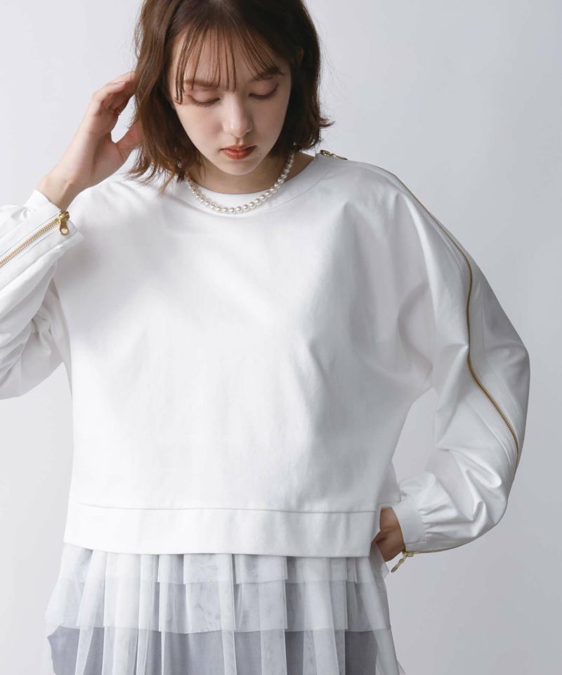 model：H171　着用サイズ：M　オフホワイト