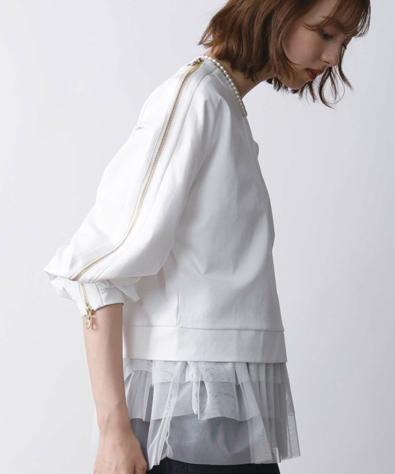 model：H171　着用サイズ：M　オフホワイト