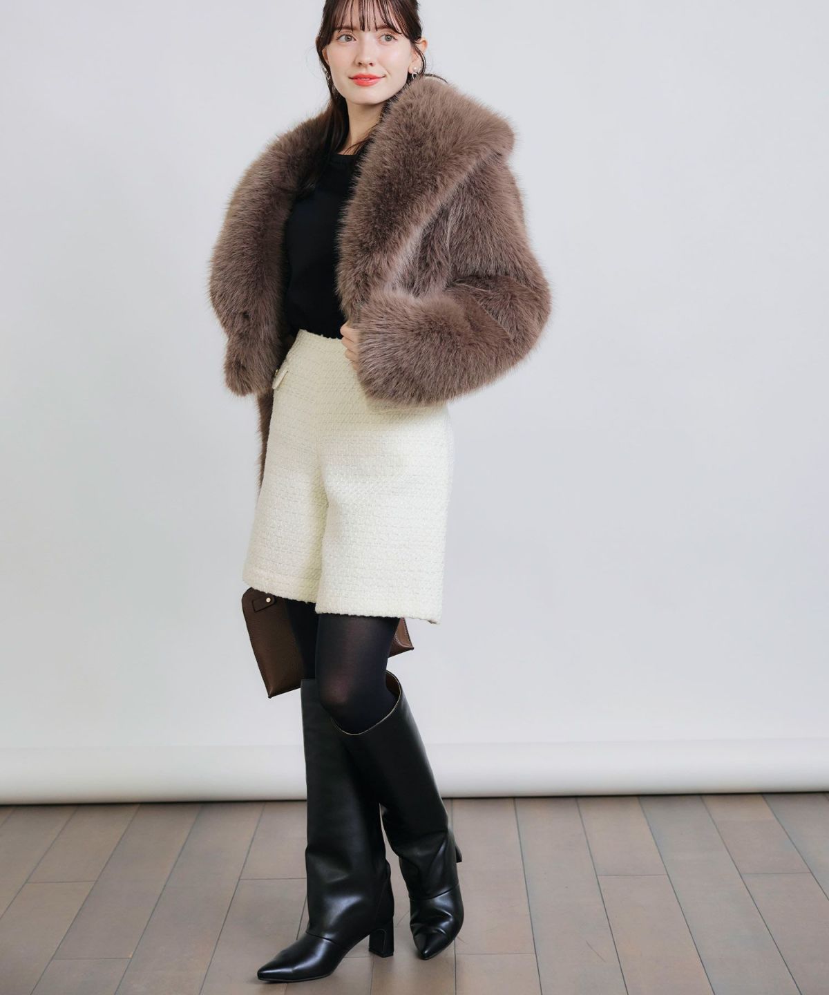 model：H155　着用サイズ：M　ブラウン