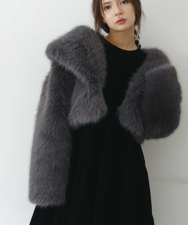 PICCIN フォックスファージャケットコート　ベージュ PICCIN フォックスファージャケットコート ベージュ 楽天市場