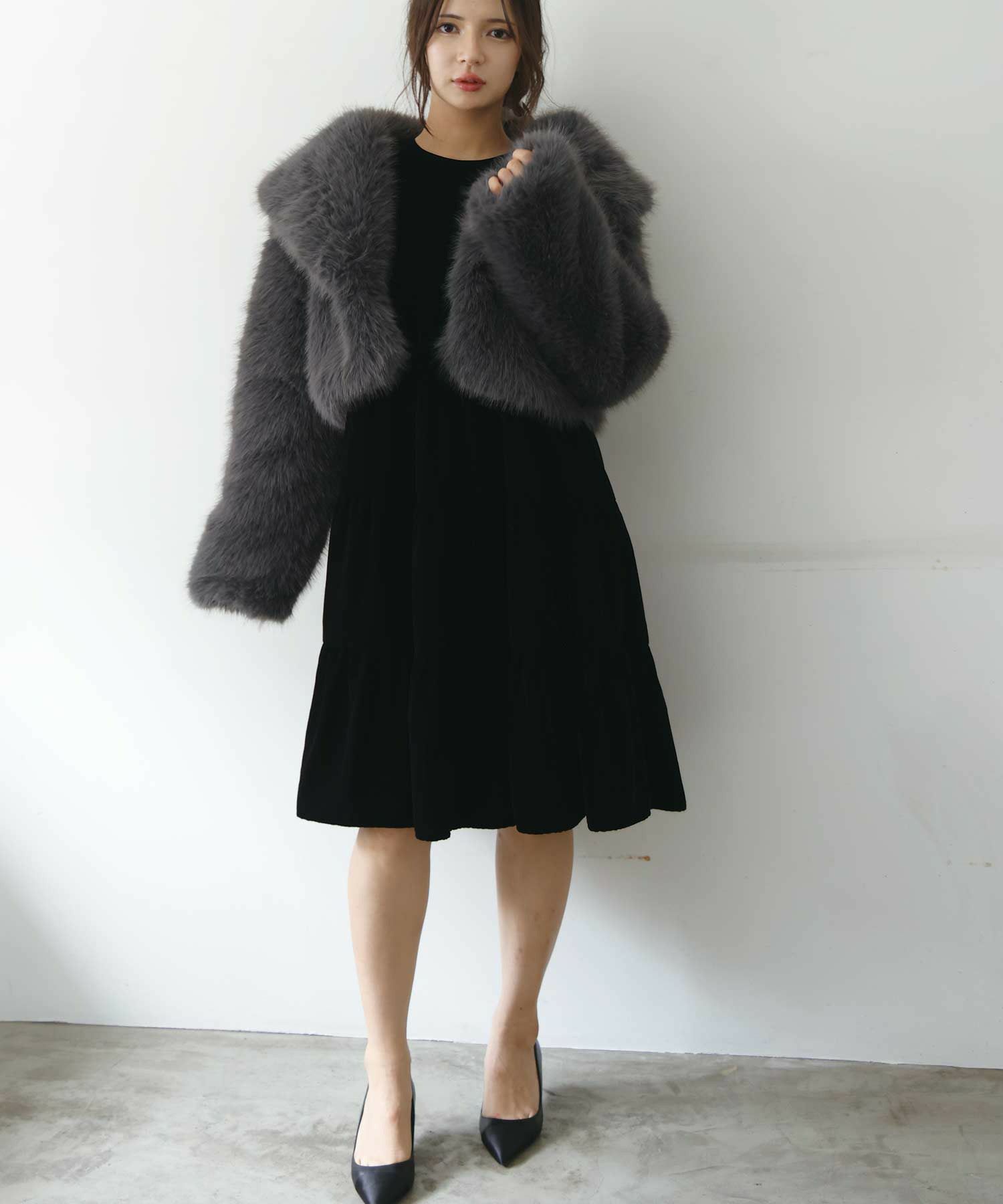 model：H160　着用サイズ：M　グレー