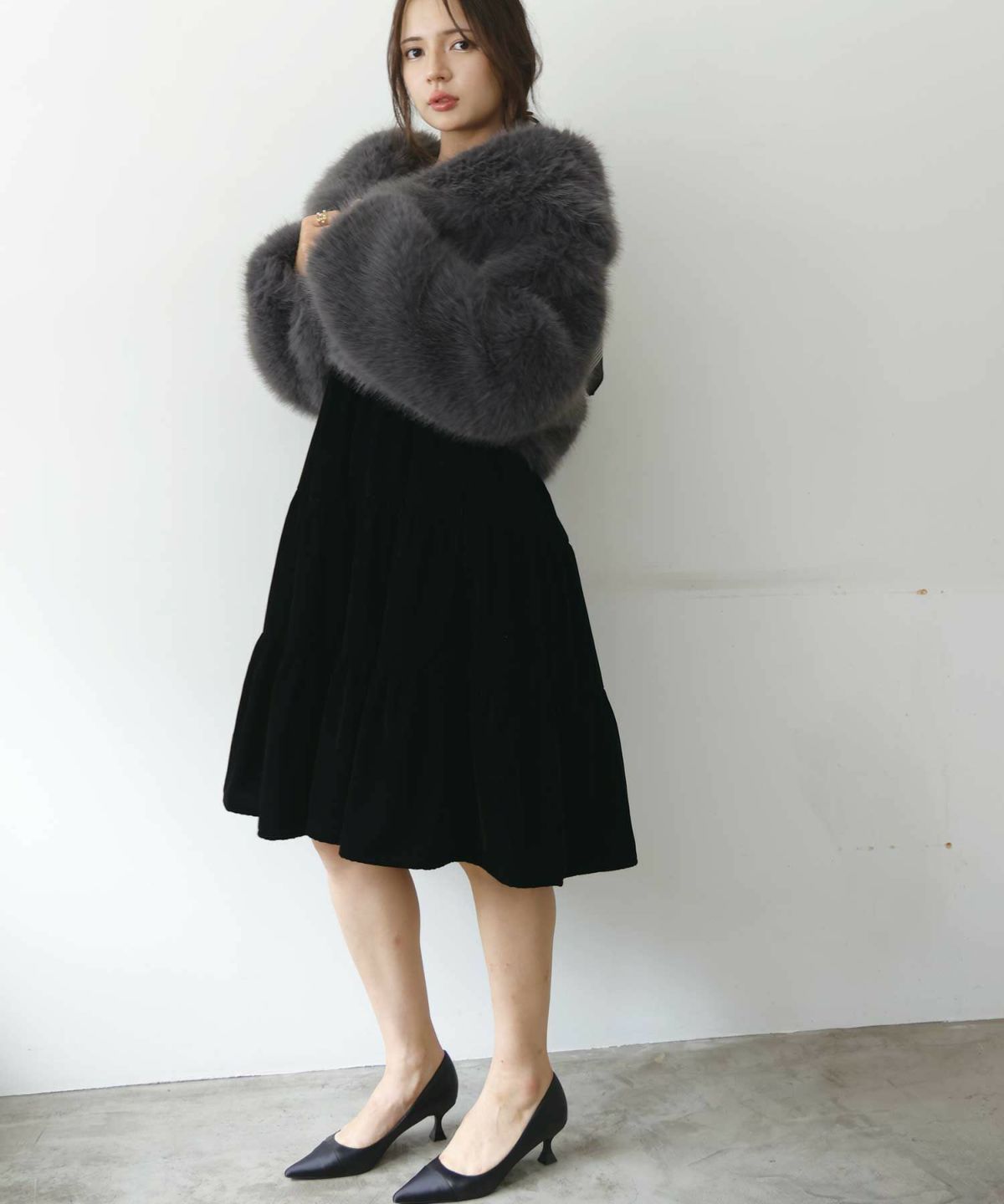 model：H160　着用サイズ：M　グレー