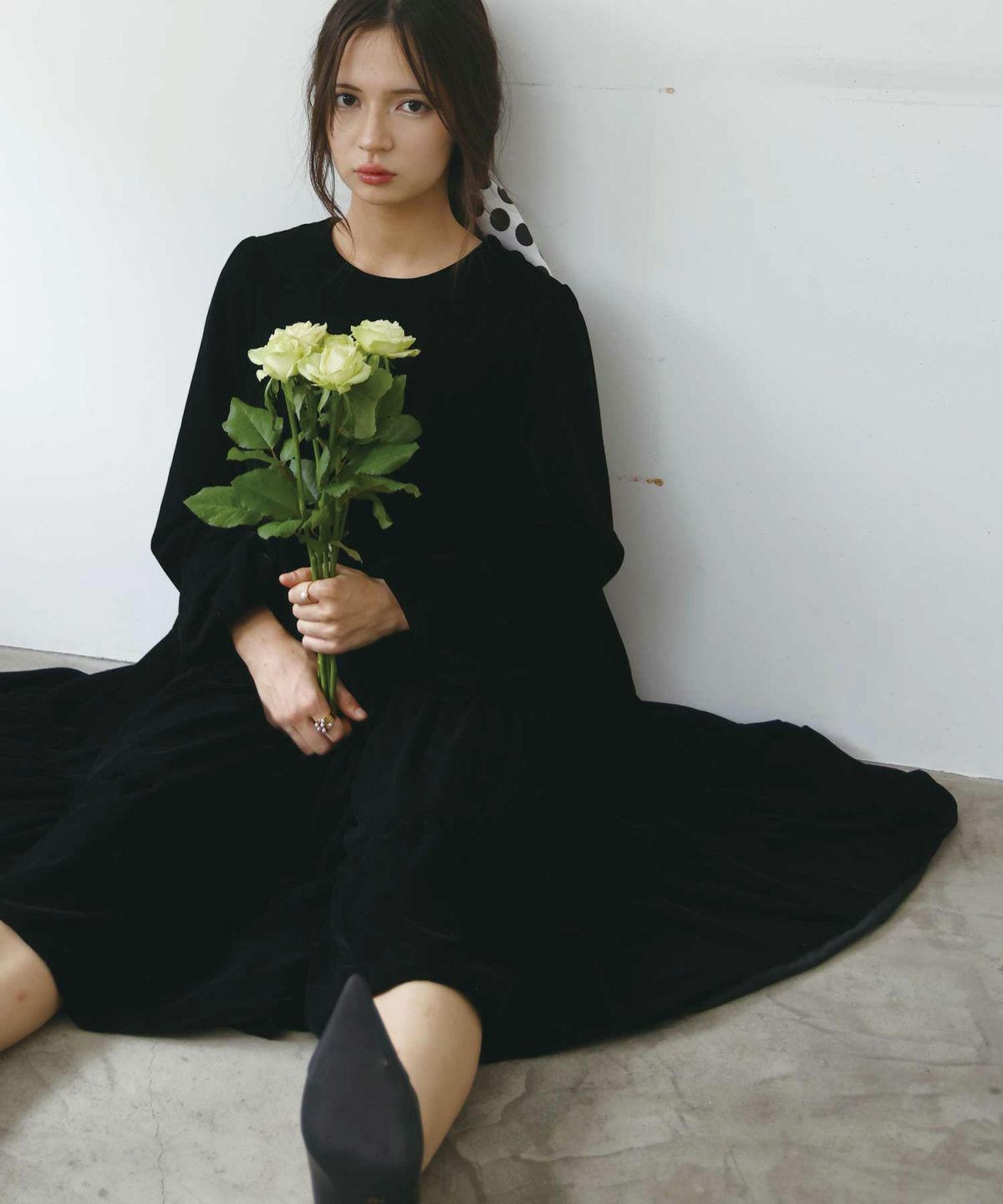 model：H160　着用サイズ：M　ブラック