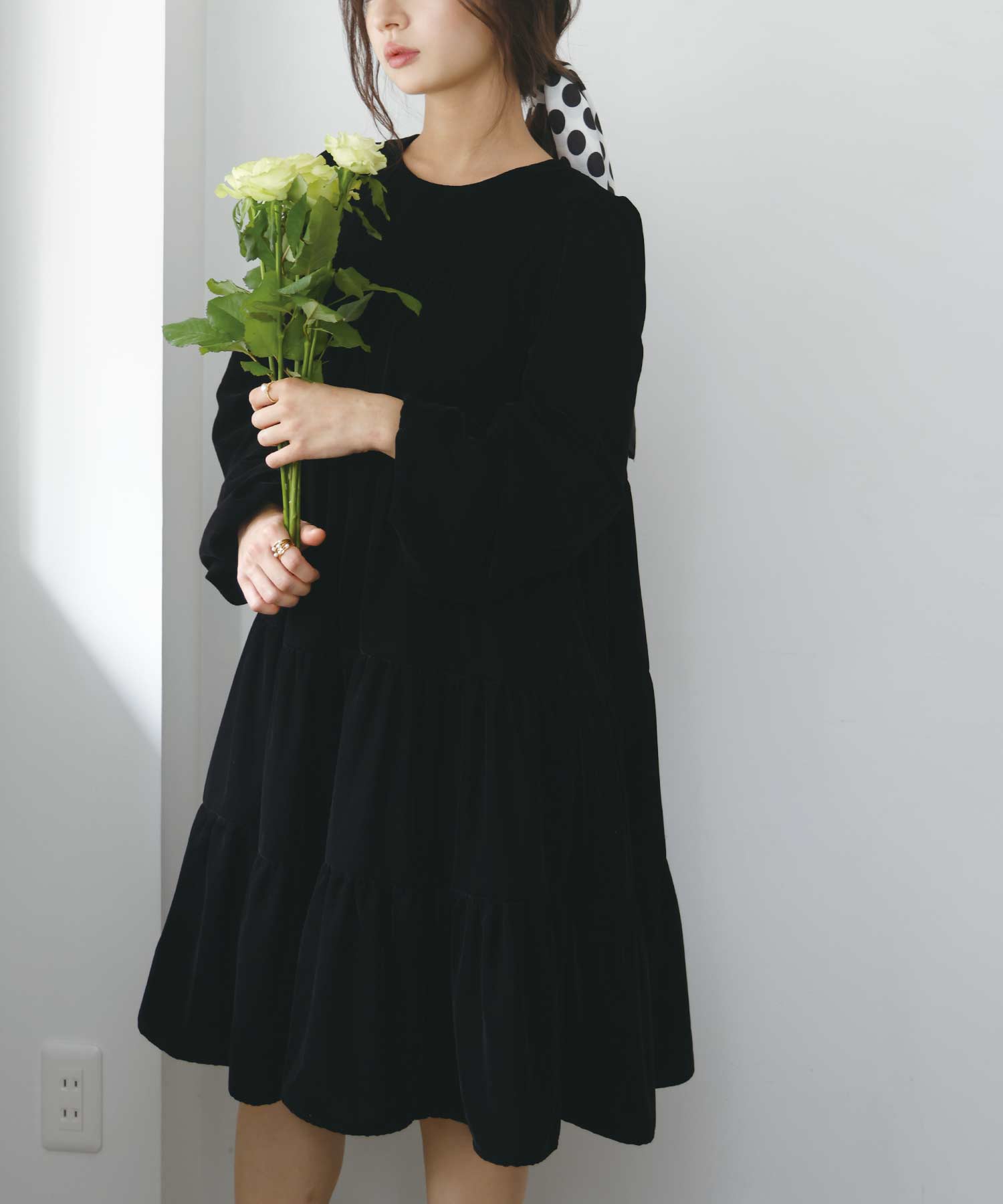 model：H160　着用サイズ：M　ブラック