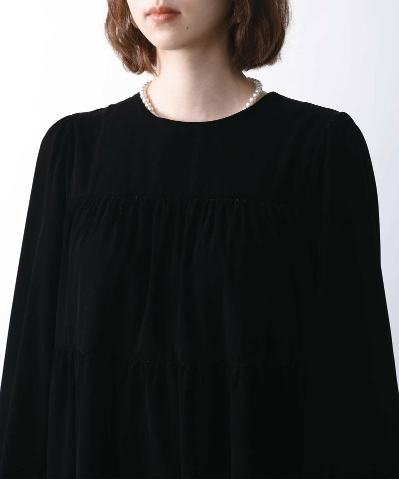 ビリティスディセッタン ベロアロングワンピース　ティアードフリル　黒　近年モデル ベロアティアードワンピース | PICCIN (ピッチン) 公式通販