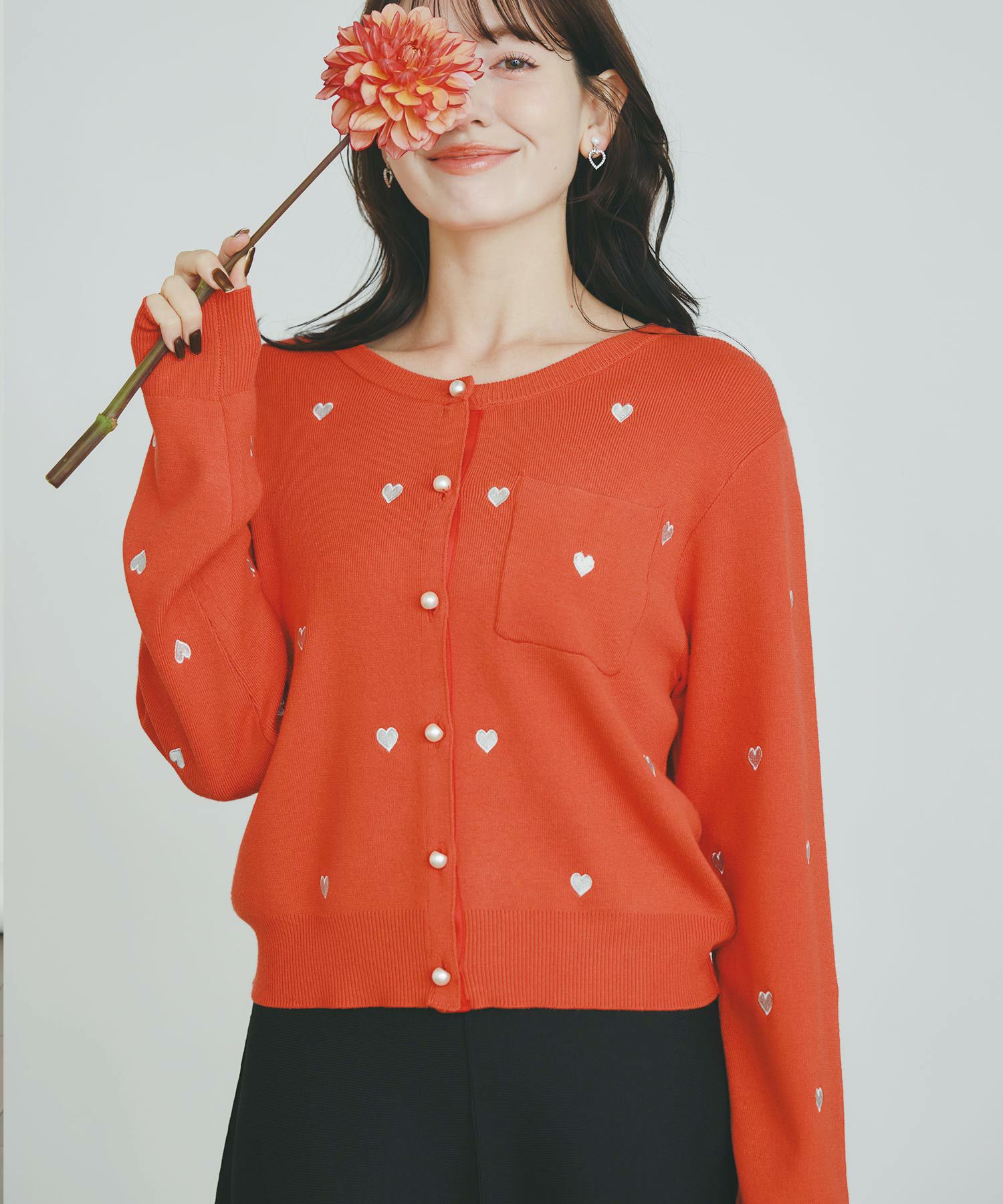 ハート刺繍カラーカーデ ハート刺繍カーディガン | PICCIN (ピッチン) 公式通販