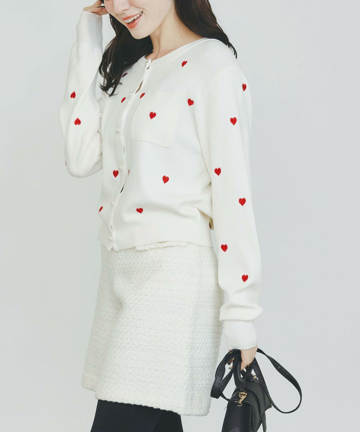 model：H155　着用サイズ：M　オフホワイト