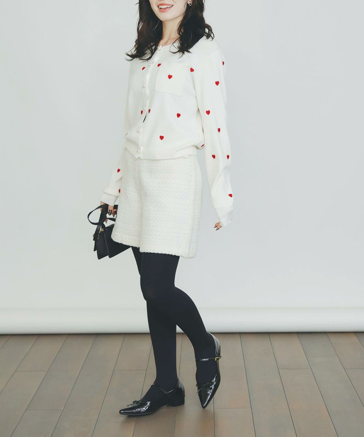 model：H155　着用サイズ：M　オフホワイト