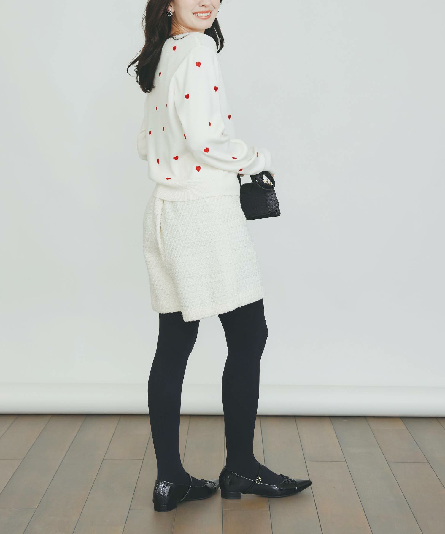 model：H155　着用サイズ：M　オフホワイト