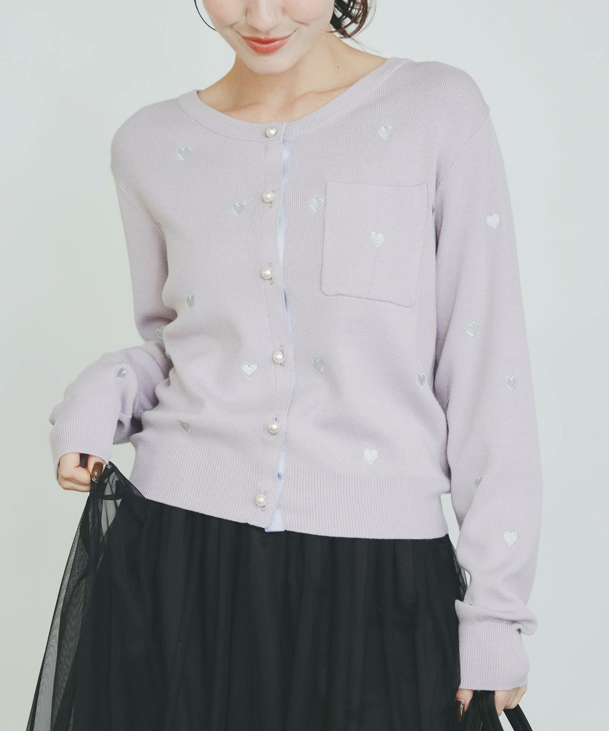 model：H155　着用サイズ：M　ラベンダー