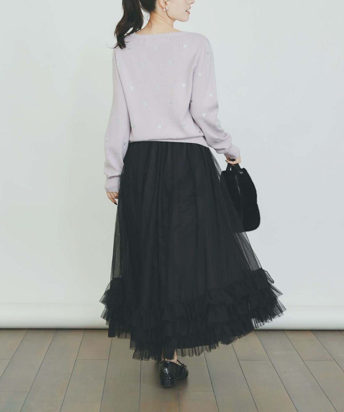 model：H155　着用サイズ：M　ラベンダー