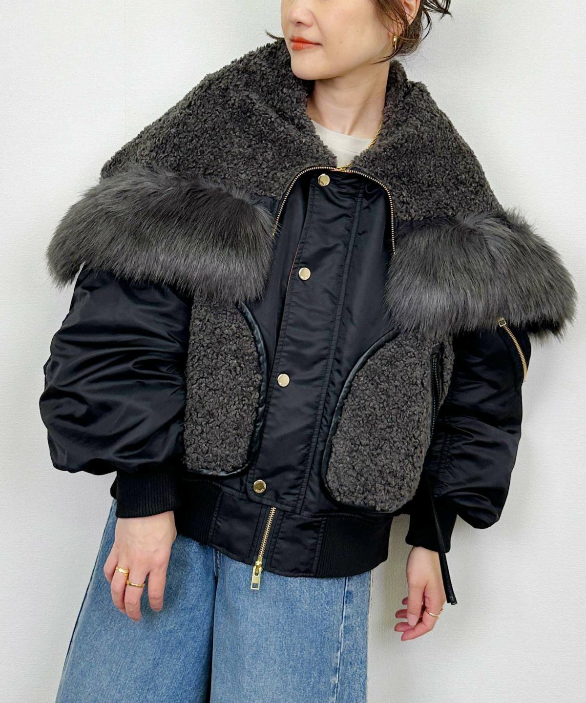 model：H164　着用サイズ：M　ブラック