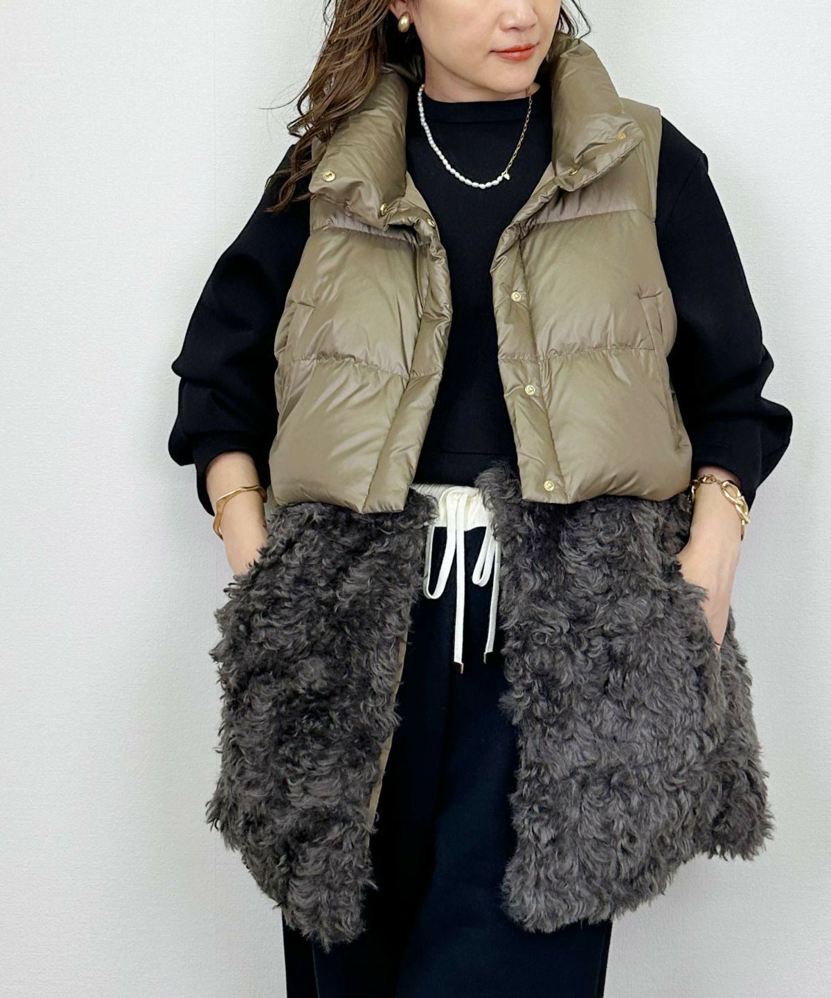 model：H164　着用サイズ：M　グレー