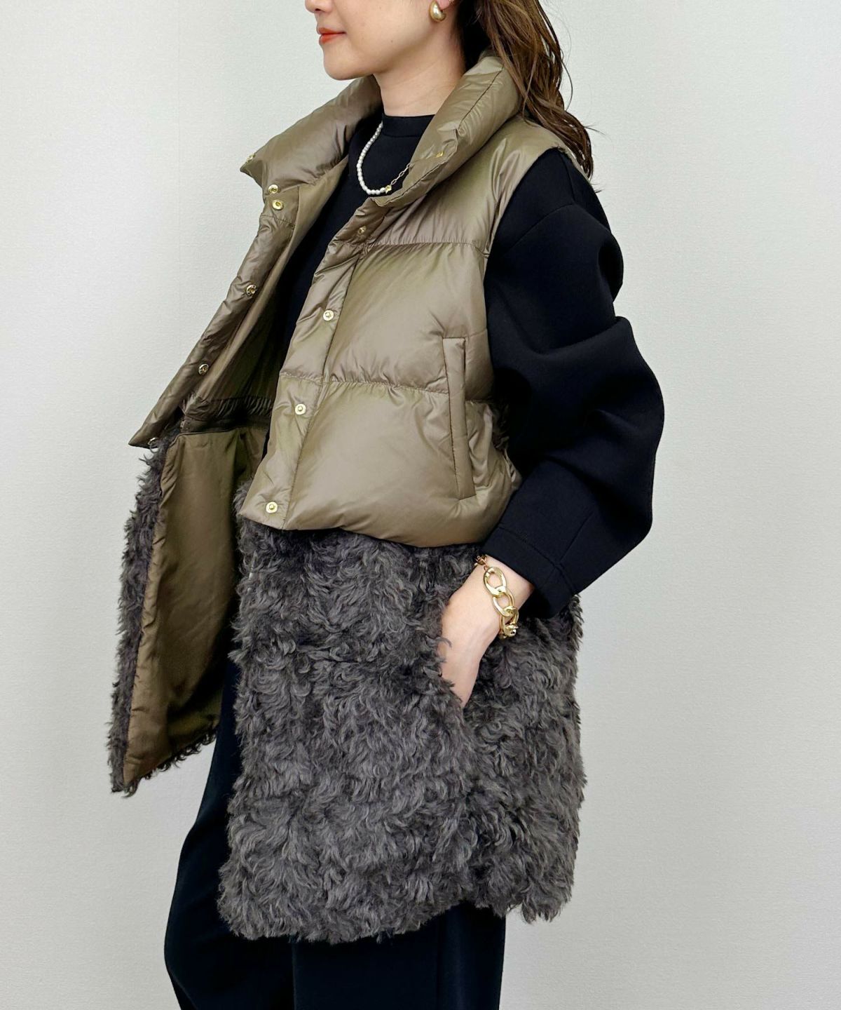 model：H164　着用サイズ：M　グレー