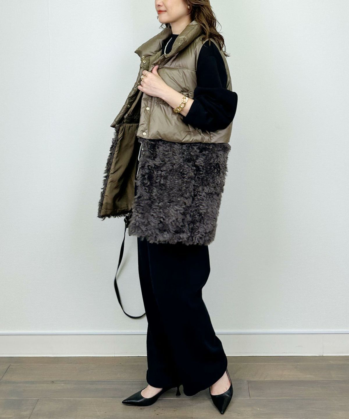 model：H164　着用サイズ：M　グレー