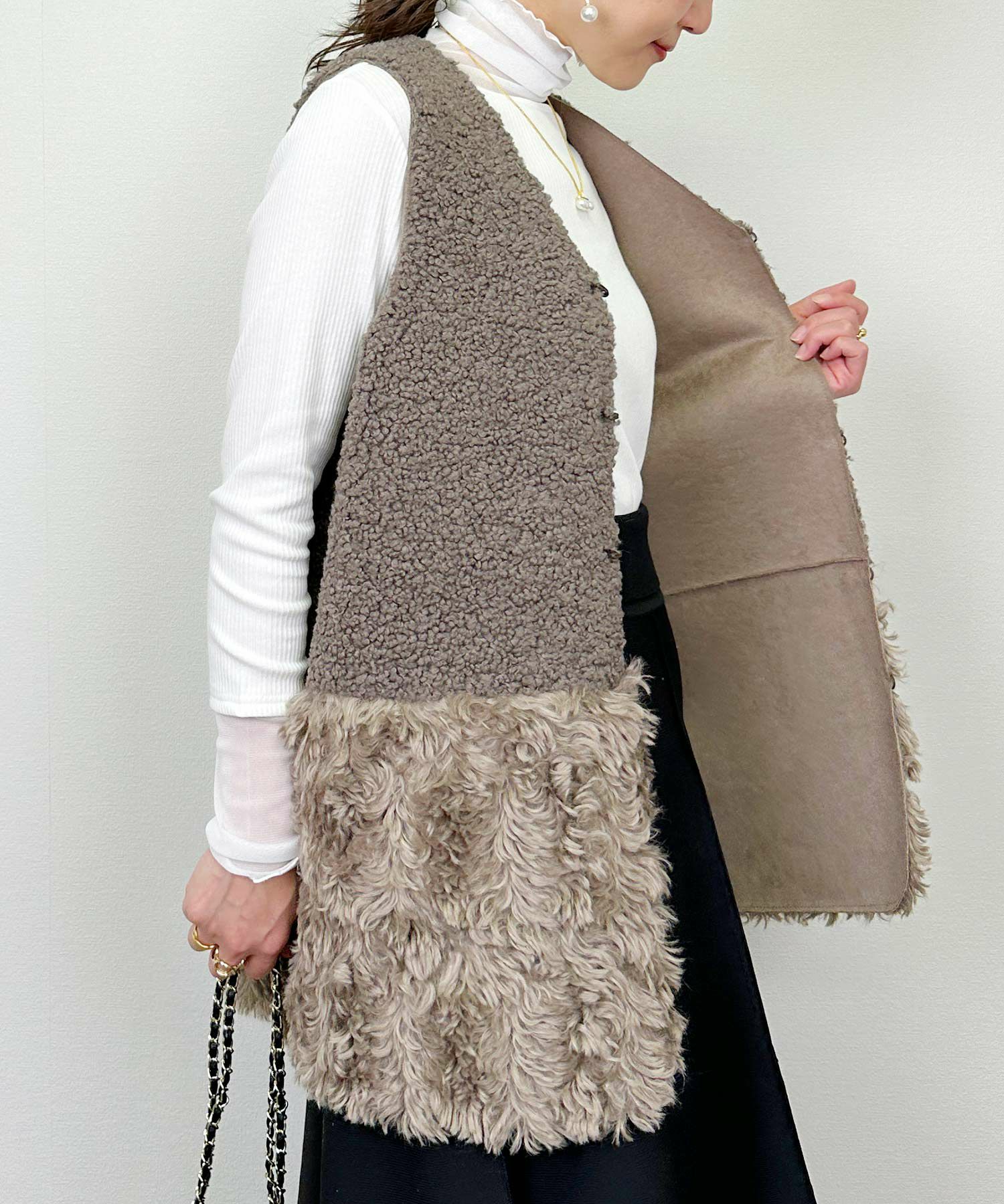 model：H164　着用サイズ：M グレー