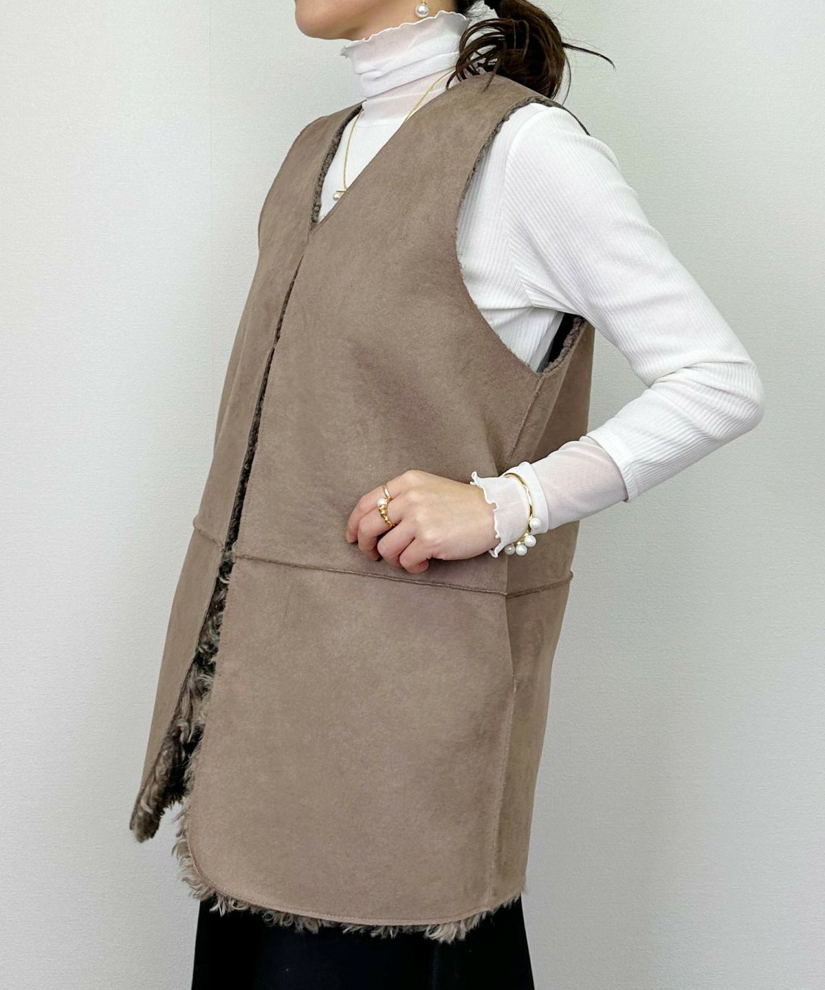 model：H164　着用サイズ：M グレー