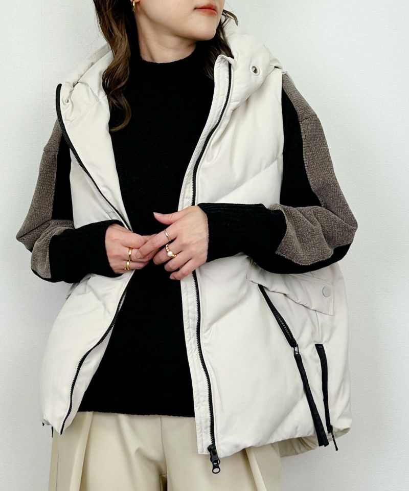 model：H164　着用サイズ：M　オフホワイト