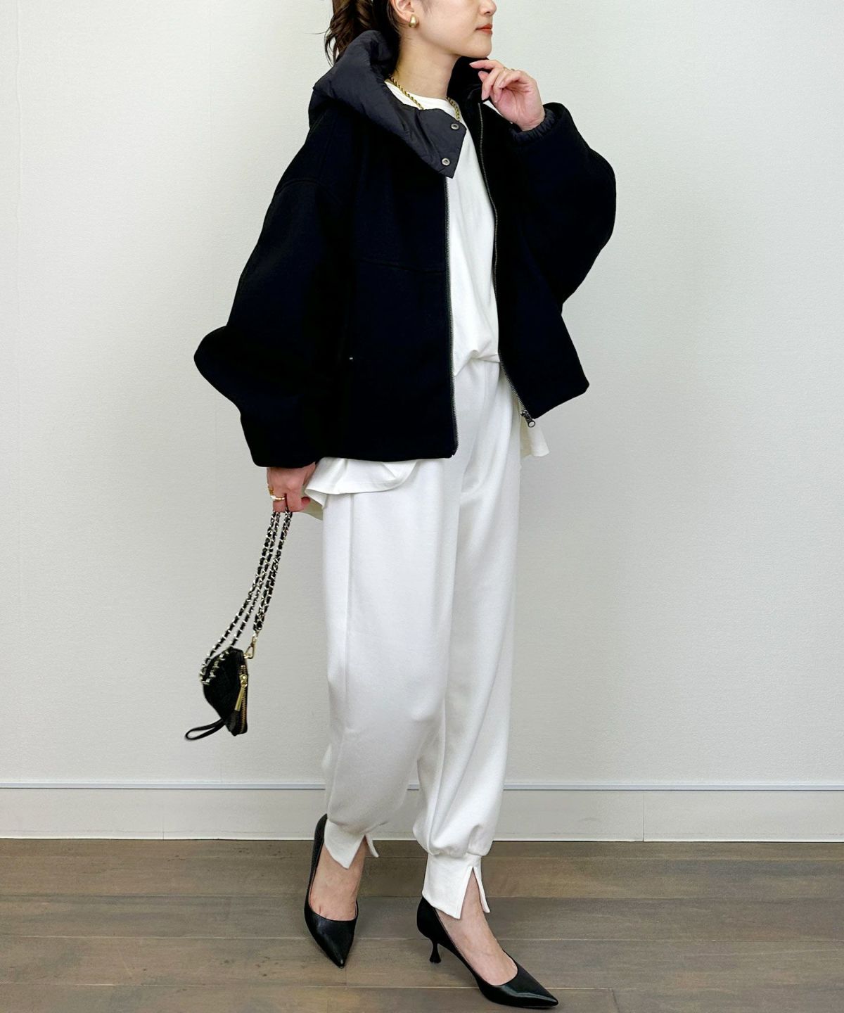 model：H164　着用サイズ：M　ブラック