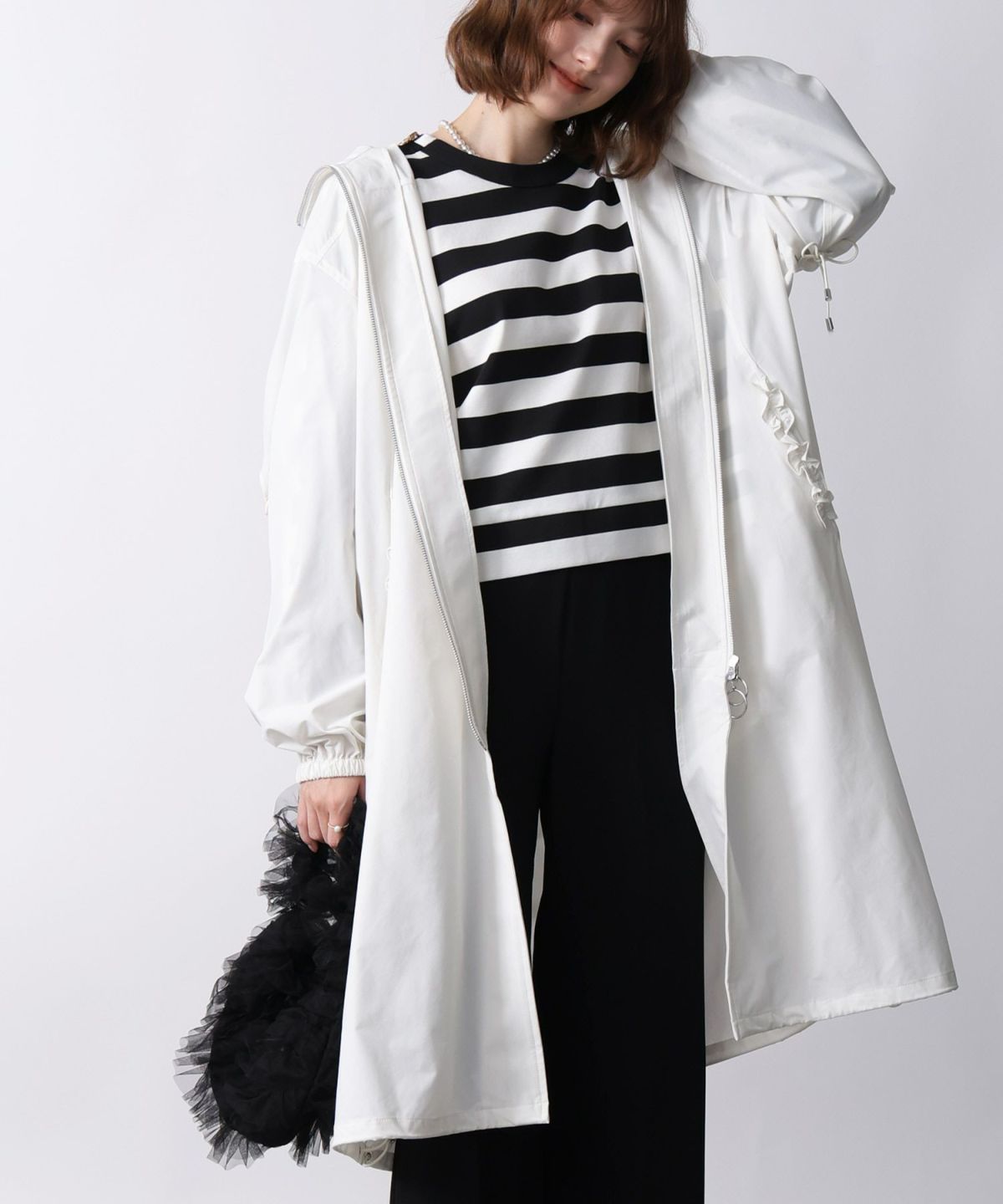 model：H171　着用サイズ：M　オフホワイト