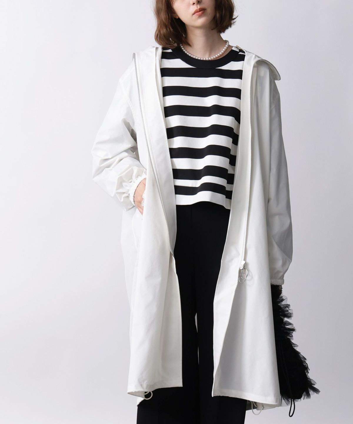 model：H171　着用サイズ：M　オフホワイト