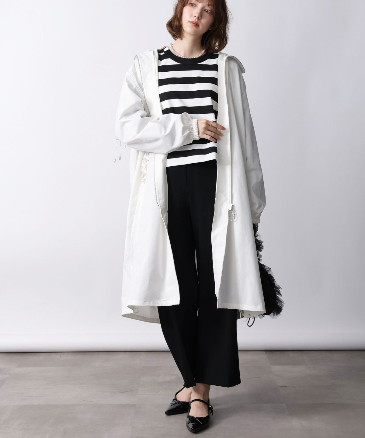 model：H171　着用サイズ：M　オフホワイト