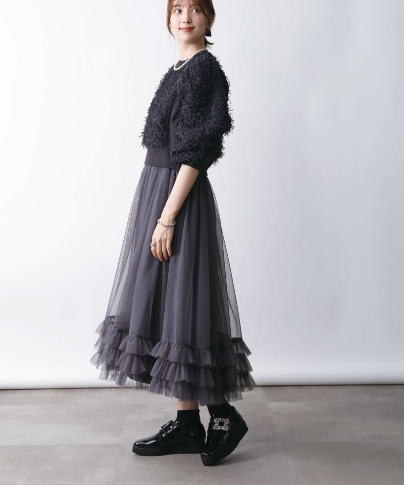 model：H171　着用サイズ：M　チャコールグレー