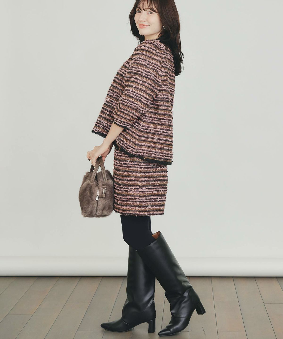 model：H155　着用サイズ：M　ピンク