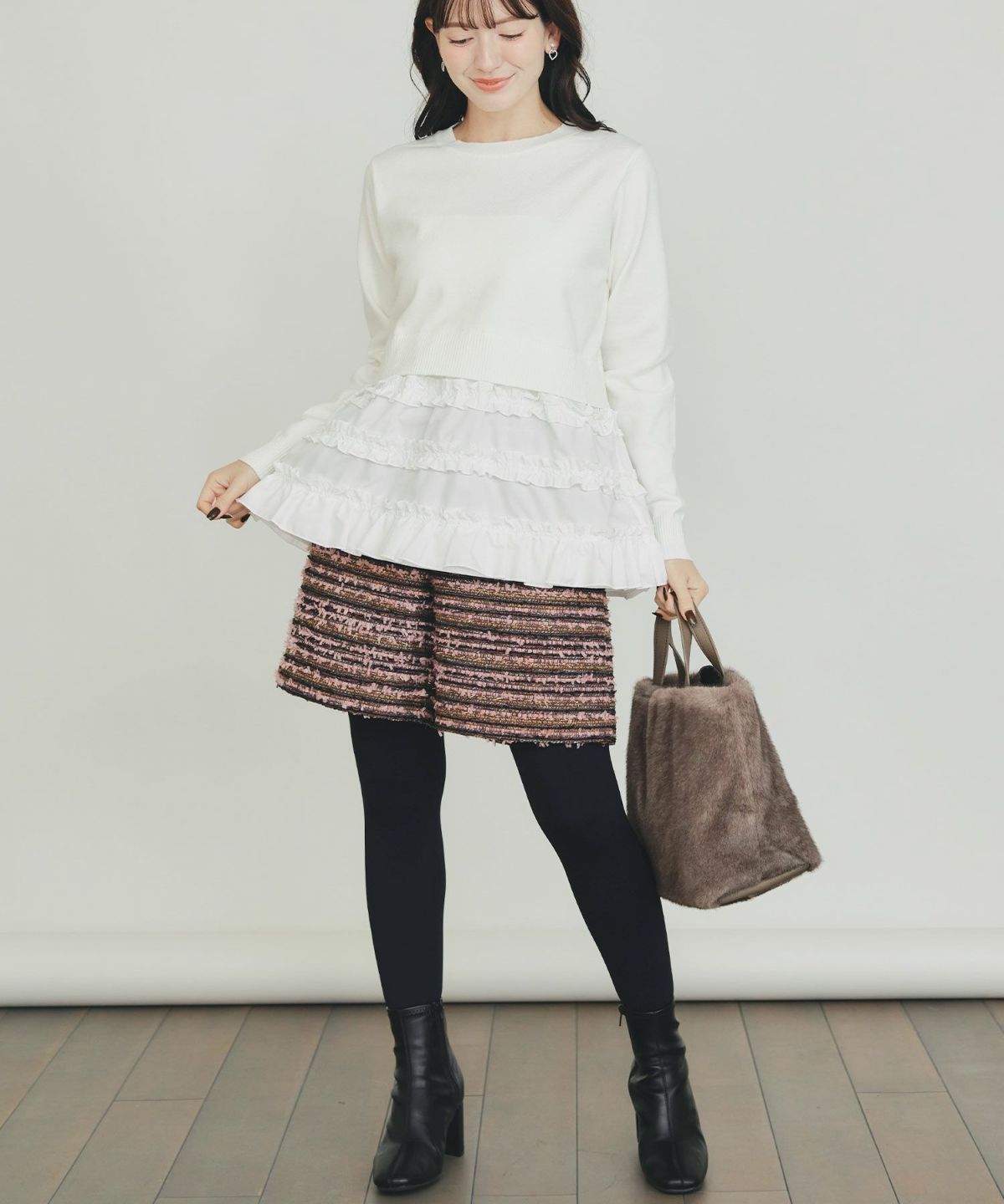 model：H155　着用サイズ：M　ピンク