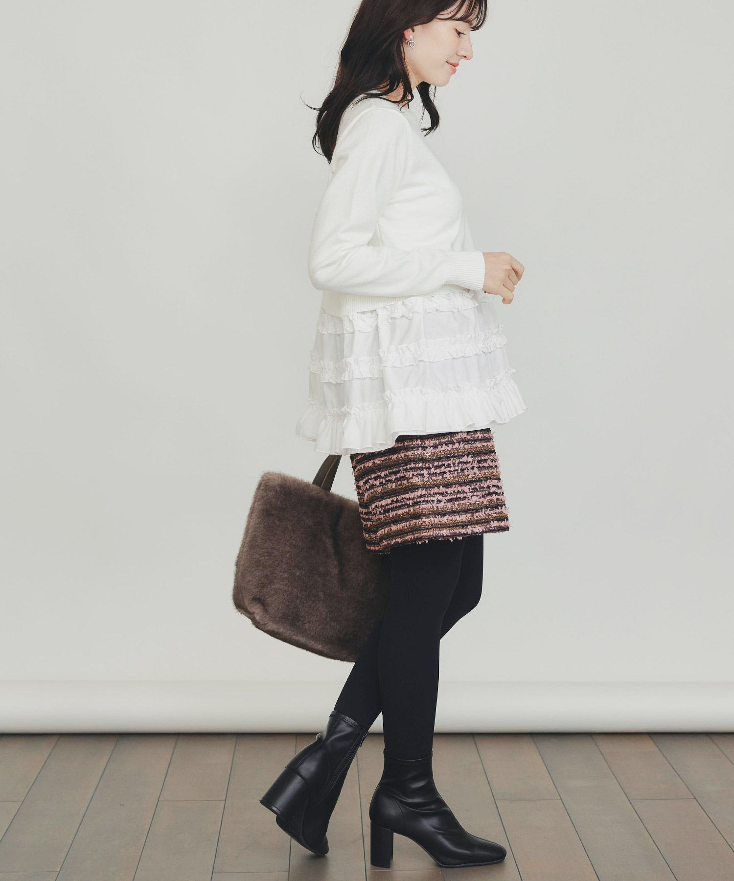 model：H155　着用サイズ：M　ピンク