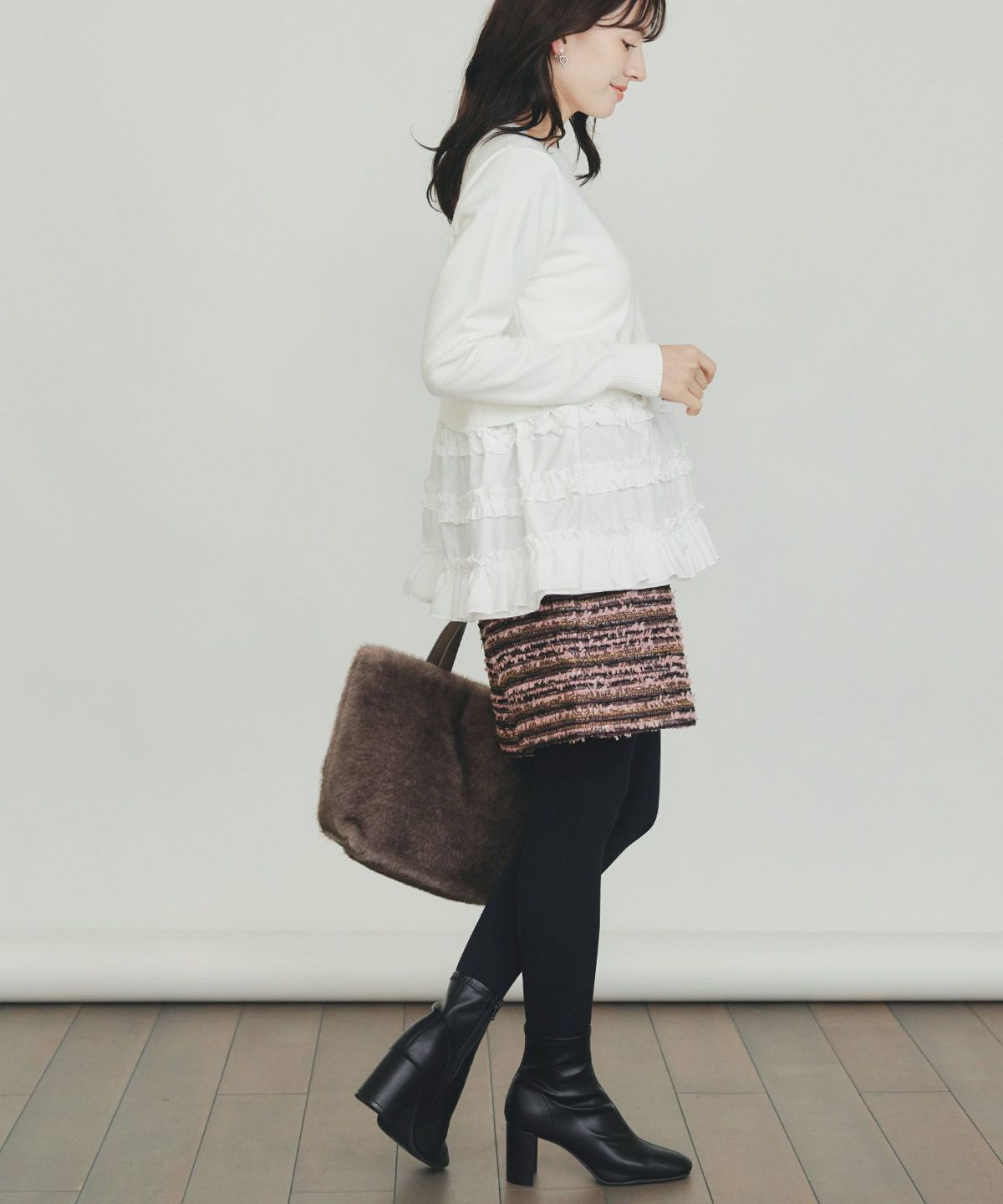 model：H155　着用サイズ：M　ピンク