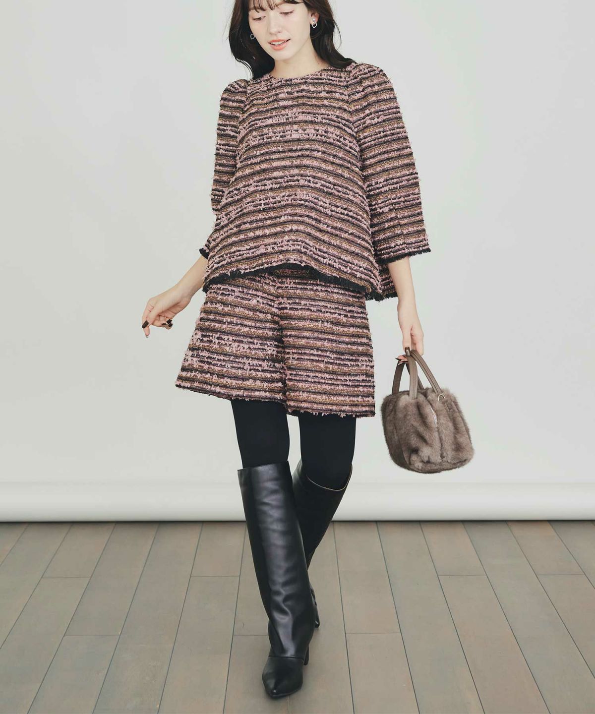 model：H155　着用サイズ：M　ピンク