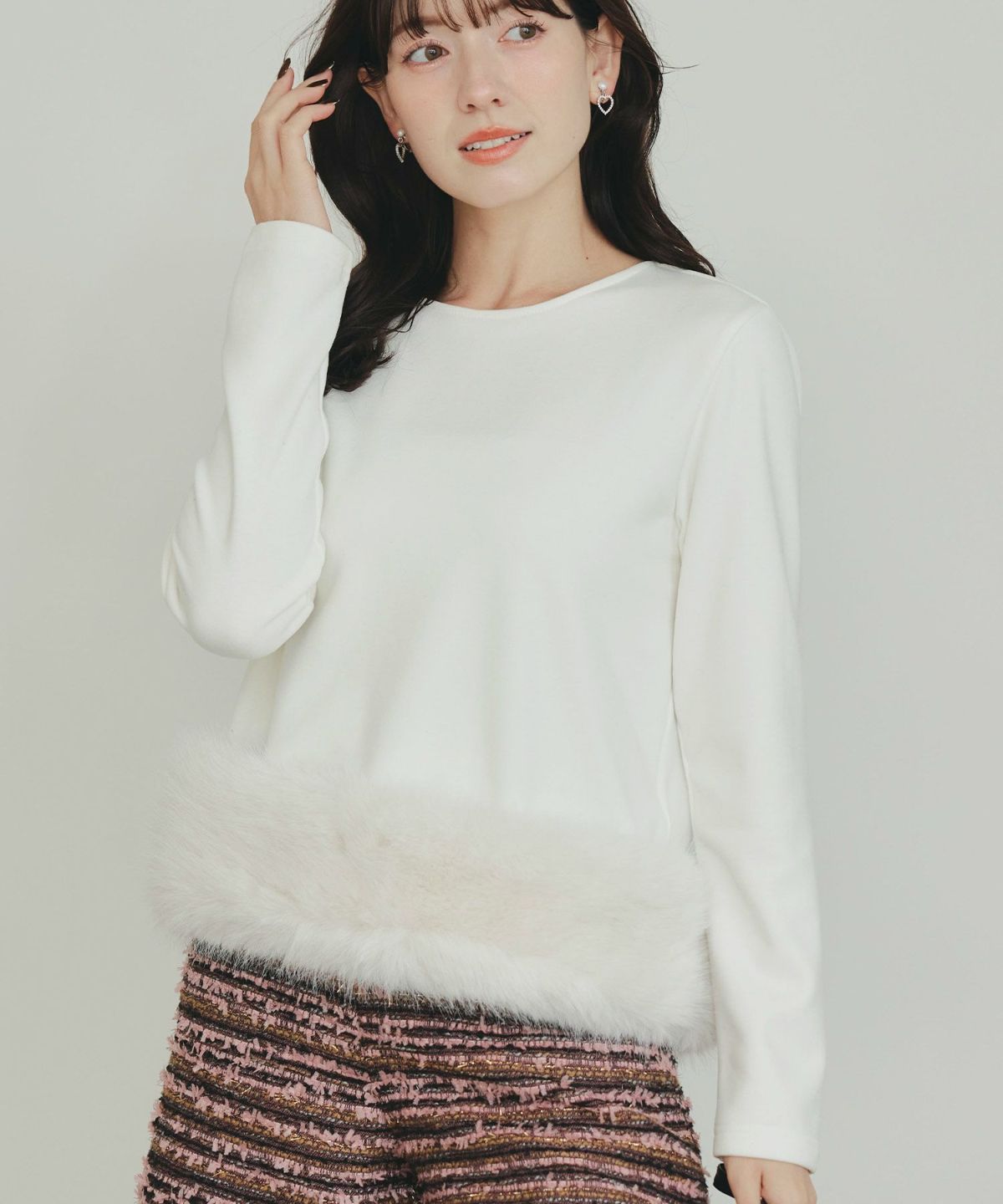 model：H155　着用サイズ：M　オフホワイト