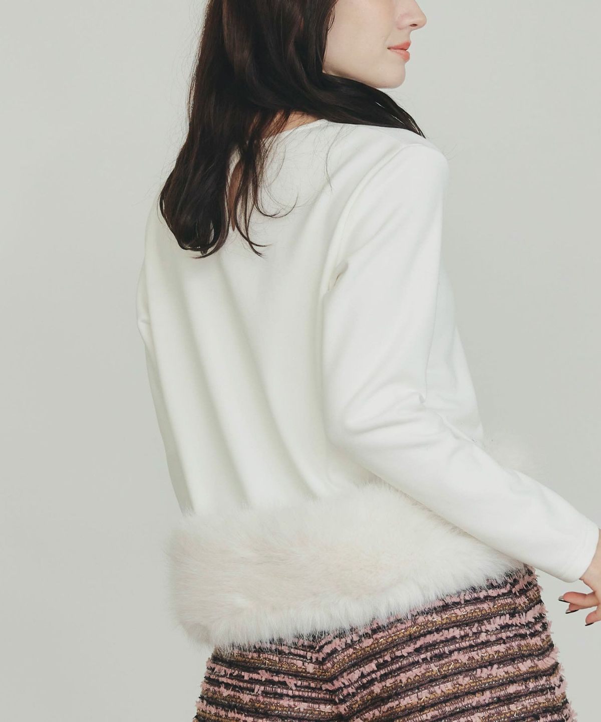 model：H155　着用サイズ：M　オフホワイト