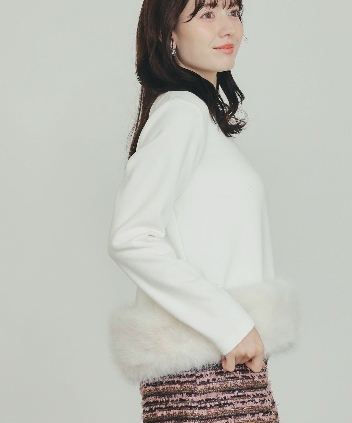 model：H155　着用サイズ：M　オフホワイト