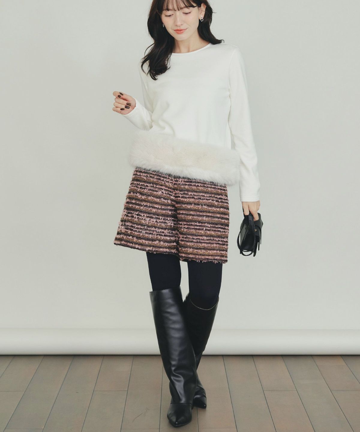 model：H155　着用サイズ：M　オフホワイト