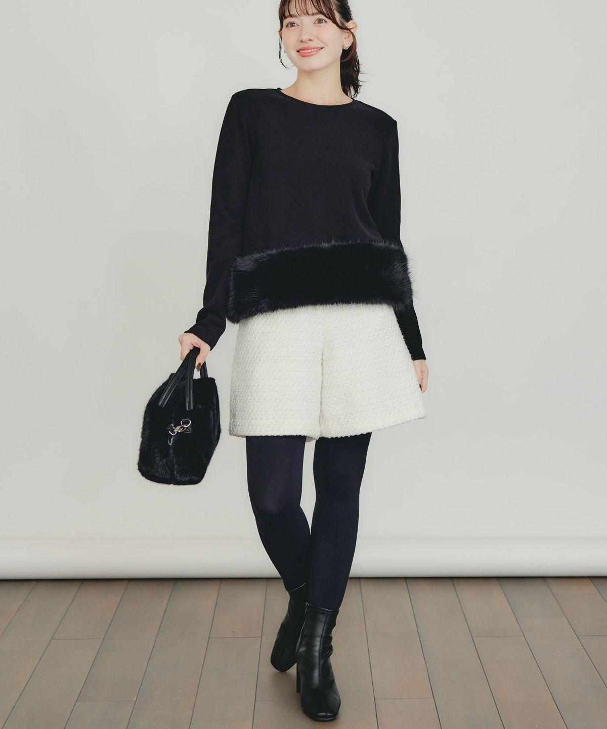 model：H155　着用サイズ：M　ブラック