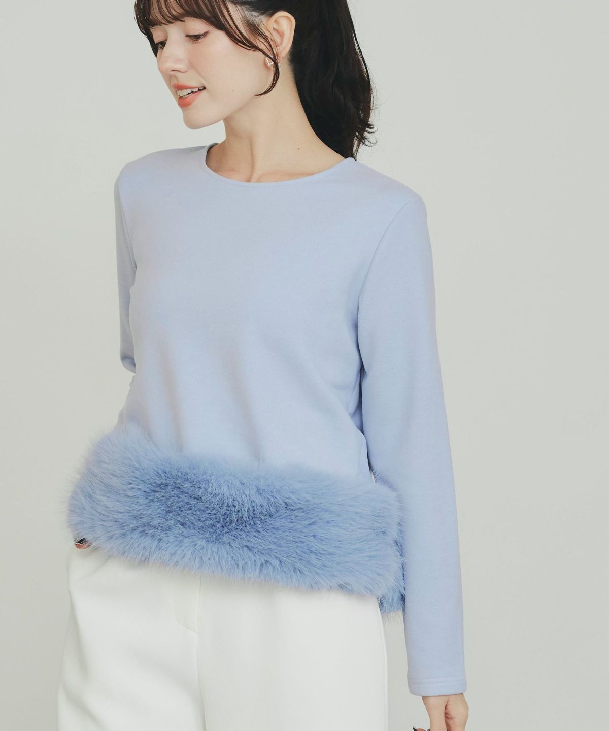 model：H155　着用サイズ：M　サックスブルー