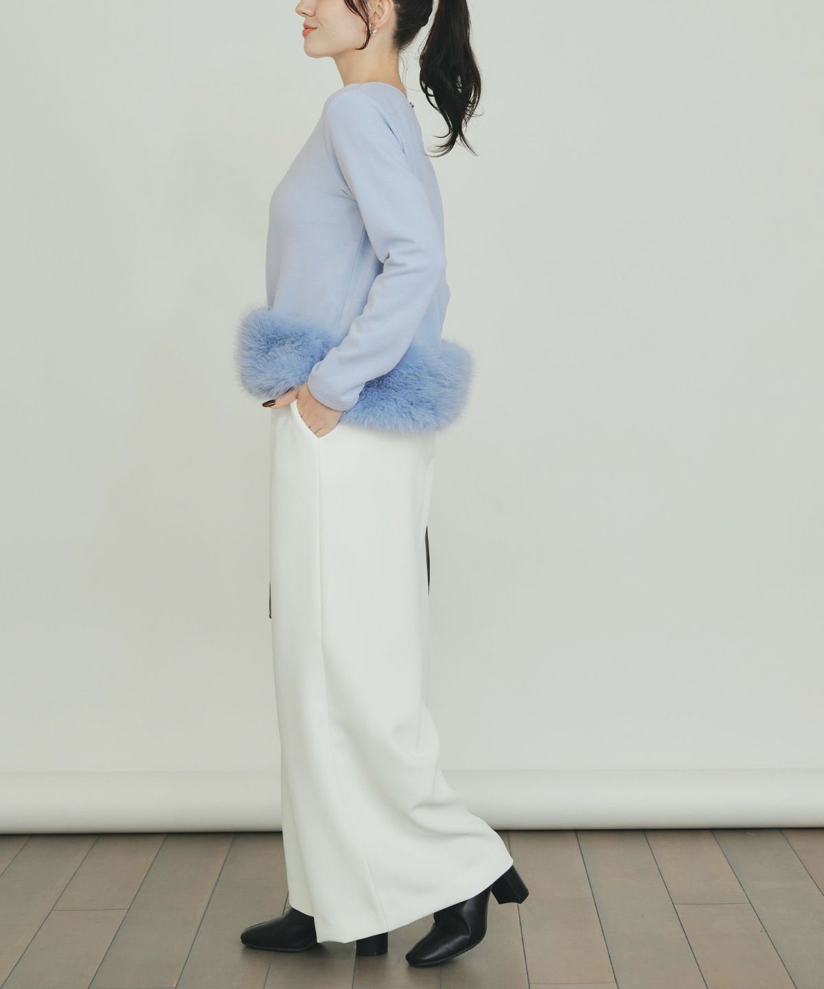 model：H155　着用サイズ：M　サックスブルー