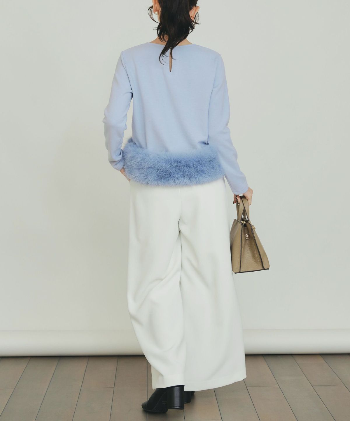 model：H155　着用サイズ：M　サックスブルー