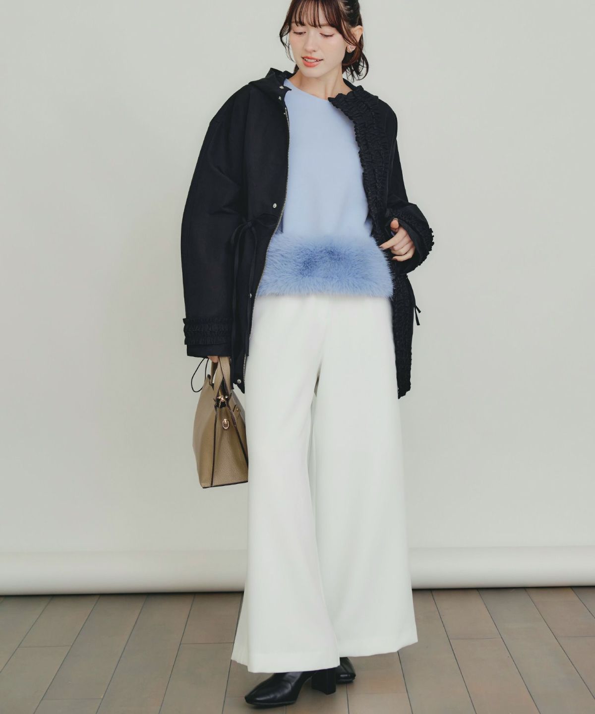 model：H155　着用サイズ：M　サックスブルー