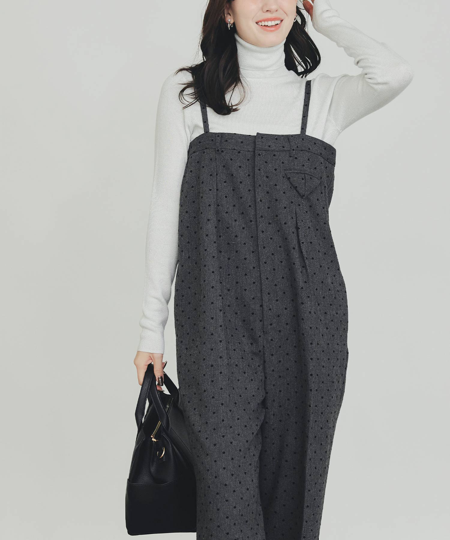 model：H155　着用サイズ：M　チャコールグレー