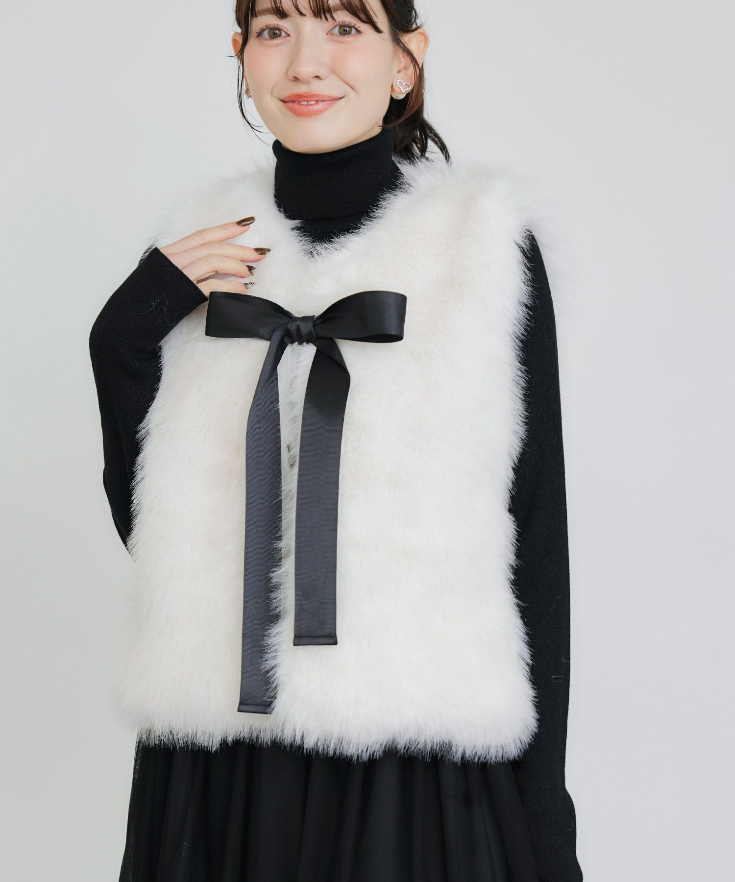 model：H155　着用サイズ：M　オフホワイト