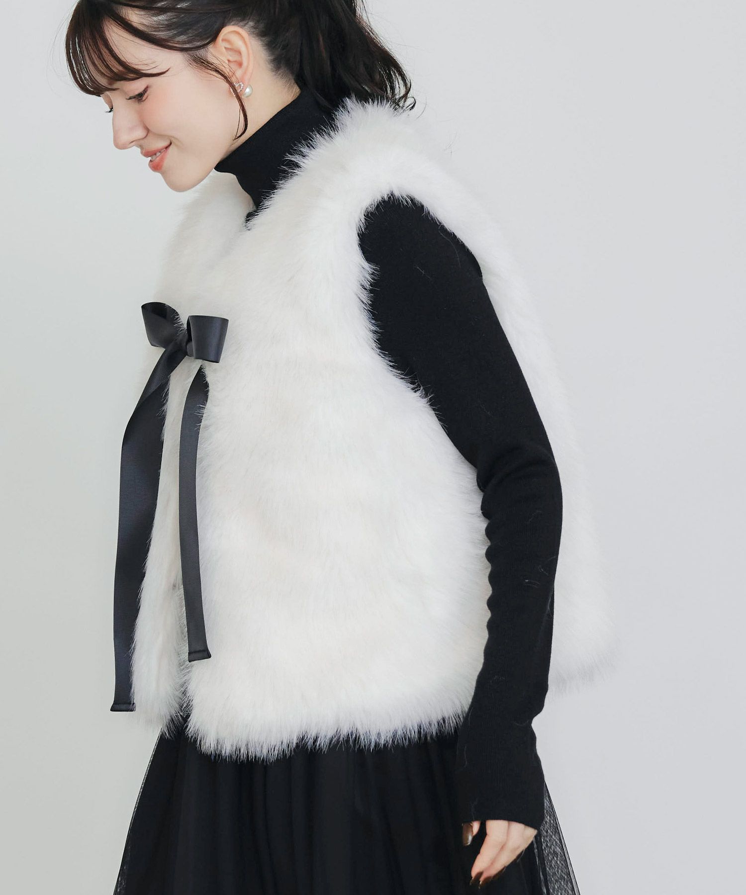 model：H155　着用サイズ：M　オフホワイト